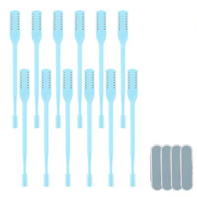 VLZLQ 2-in-1 Nasal Hair Cutter, Upgrade 360 Rotating Nose Hair Trimmer with Double-Sided Blade & Ear Pick,Manual Nostril Hair Removal Tool for Men and Women Travel Essentials (12Pcs-Blue)