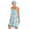 Bulletgxll Colorful Christmas Trees Women's Shower Wrap Towel Set of 3 Adjustable Spa Body Wrap Super Absorbent Bathrobe with Hair Towel & Headband view 3