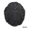 ApexToupees Afro Toupee For Black Men Kinky Curly Human Hair Replacement System Full Poly Afro Weave Hair Units For African American Men Hair Piece 8X10 6MM Afro Wave#110 1# JET BLACK+10% GREY view 2