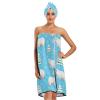 Bulletgxll Winter Polar Bears Women's Shower Wrap Towel Set of 3 Adjustable Spa Body Wrap Super Absorbent Bathrobe with Hair Towel & Headband view 1
