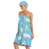 Bulletgxll Winter Polar Bears Women's Shower Wrap Towel Set of 3 Adjustable Spa Body Wrap Super Absorbent Bathrobe with Hair Towel & Headband view 3