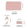 Bulletgxll Peach Heart Women's Shower Wrap Towel Set of 3 Adjustable Spa Body Wrap Super Absorbent Bathrobe with Hair Towel & Headband view 4