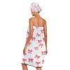Bulletgxll Cute Bows Women's Shower Wrap Towel Set of 3 Adjustable Spa Body Wrap Super Absorbent Bathrobe with Hair Towel & Headband view 2