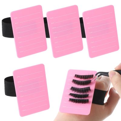 4 Pieces Lash Trays for Lashes Extensions Lash Holder with Adjustable Wrist Strap One Size Eyelash Extension Pallet Stand Holdersfor Makeup Most Eyelash Extension Holder (8-15 mm,Pink)