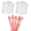 100 Pieces Makeup Brush Covers for Travel Cosmetic Makeup Brushes Protector, Reusable Expandable Mesh Cover Brush Guard Protector Set for Professional & Daily Use view 1