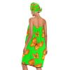 Bulletgxll Orange Butterflies Women's Shower Wrap Towel Set of 3 Adjustable Spa Body Wrap Super Absorbent Bathrobe with Hair Towel & Headband view 2