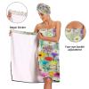 Bulletgxll Vibrant Wildflower Women's Shower Wrap Towel Set of 3 Adjustable Spa Body Wrap Super Absorbent Bathrobe with Hair Towel & Headband view 4