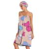 Bulletgxll Butterflies Women's Shower Wrap Towel Set of 3 Adjustable Spa Body Wrap Super Absorbent Bathrobe with Hair Towel & Headband view 3