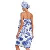 Bulletgxll Vintage Floral Women's Shower Wrap Towel Set of 3 Adjustable Spa Body Wrap Super Absorbent Bathrobe with Hair Towel & Headband view 2