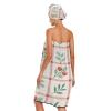 Bulletgxll Garden Berry Checked Women's Shower Wrap Towel Set of 3 Adjustable Spa Body Wrap Super Absorbent Bathrobe with Hair Towel & Headband view 2
