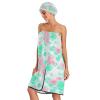 Bulletgxll Floral Women's Shower Wrap Towel Set of 3 Adjustable Spa Body Wrap Super Absorbent Bathrobe with Hair Towel & Headband view 3