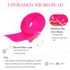 MAXITA Microlink Hair Extensions Human Hair, Hot Pink Micro Beads Hair Extensions Real Human Hair, Colored Highlight 18 Inch 25g/25 Strands/Pack Straight Hair view 4