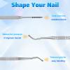 3PCS Ingrown Toenail File and Lifters, Pedicure Tools for Feet, Stainless Steel Double Ended Ingrown Toenail Tool, Ingrown-Toenails Removal Kit with Storage Case for Under Nail Clean (Silver) view 3