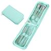 7 Pcs Manicure Pedicure Set Stainless Steel Nail Clippers Pedicure Kit Professional Nail Care Beauty Tools with Portable Zipper Pack Travel Essentials Manicure Pedicures Kit for Men and Women (Green) view 1