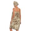 Bulletgxll Vintage Floral Women's Shower Wrap Towel Set of 3 Adjustable Spa Body Wrap Super Absorbent Bathrobe with Hair Towel & Headband view 2