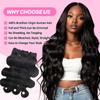 12A Body Wave Bundles Human Hair 100% Unprocessed Brazilian Virgin Human Hair Bundles Extensions Quick Weave Bundles Natural Black Color 24 Inch view 2