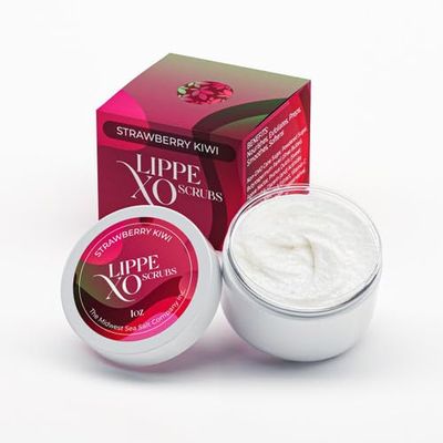 The Midwest Sea Salt Company - Strawberry Kiwi Exfoliating Lip Scrub - Lippe XO - Exfoliating Body Scrub