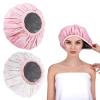 2Pcs Pink Deep Conditioning Hot Oil Hair Treatment Caps, Double Layer, Waterproof Deep Conditioning Hair Cap, Reusable Shower & Steam Caps view 1
