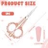 Professional Grooming Mini Scissor, Eyebrow Scissors for Women, Stainless Steel Nose Hair Trimming Scissors for Facial Hair, Eyebrows, Beard, Ear, Nose, Moustache (Gold Pink, Patterned) view 2