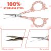 Professional Grooming Mini Scissor, Eyebrow Scissors for Women, Stainless Steel Nose Hair Trimming Scissors for Facial Hair, Eyebrows, Beard, Ear, Nose, Moustache (Gold Pink, Patterned) view 3