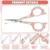 Professional Grooming Mini Scissor, Eyebrow Scissors for Women, Stainless Steel Nose Hair Trimming Scissors for Facial Hair, Eyebrows, Beard, Ear, Nose, Moustache (Gold Pink, Patterned) view 4