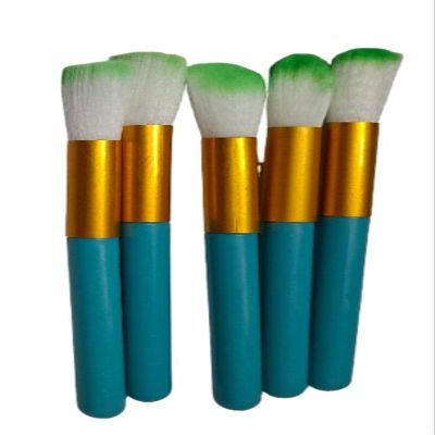 Professional 10-Piece Makeup Brush Set, Teal with Gold Ferrule, Green-Tipped Synthetic Bristles for Cosmetic Application,professional makeup brush set