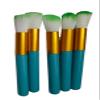 Professional 10-Piece Makeup Brush Set, Teal with Gold Ferrule, Green-Tipped Synthetic Bristles for Cosmetic Application,professional makeup brush set view 1