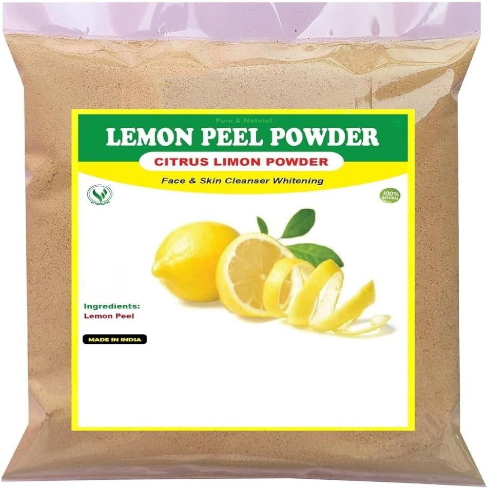 Organic Lemon Peel Powder, 200g Total Weight, Natural Citrus Limon, 2 Pack of 100g Each