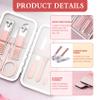 7Pcs Nail Clipper Set, Portable Travel Manicure Set, Stainless Steel & Carbon Steel Mini Manicure Kit, Exquisite Rose Gold Kit for Women and Men view 4