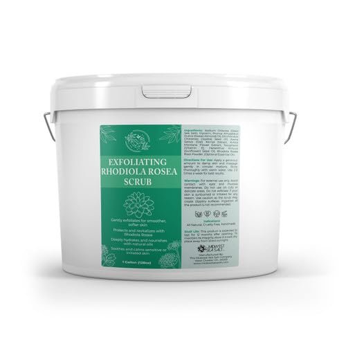The Midwest Sea Salt Company - Exfoliating Rhodiola Rosea Scrub - 128oz, Peppermint - Exfoliating Body Scrub