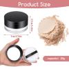 20g (0.7 oz) No Leaks Empty Reusable Plastic Loose Powder Container, Portable DIY Makeup Powder Container Compact Case Plastic Cosmetic Jars with Sponge Powders Puff Elasticated Net Sifter (Black) view 2