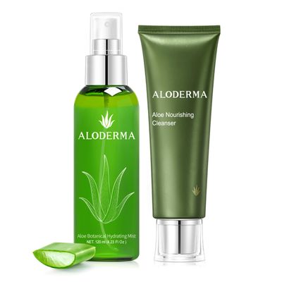 Aloderma Aloe Nourishing Set - Nourishing Cleanser, Botanical Hydrating Mist