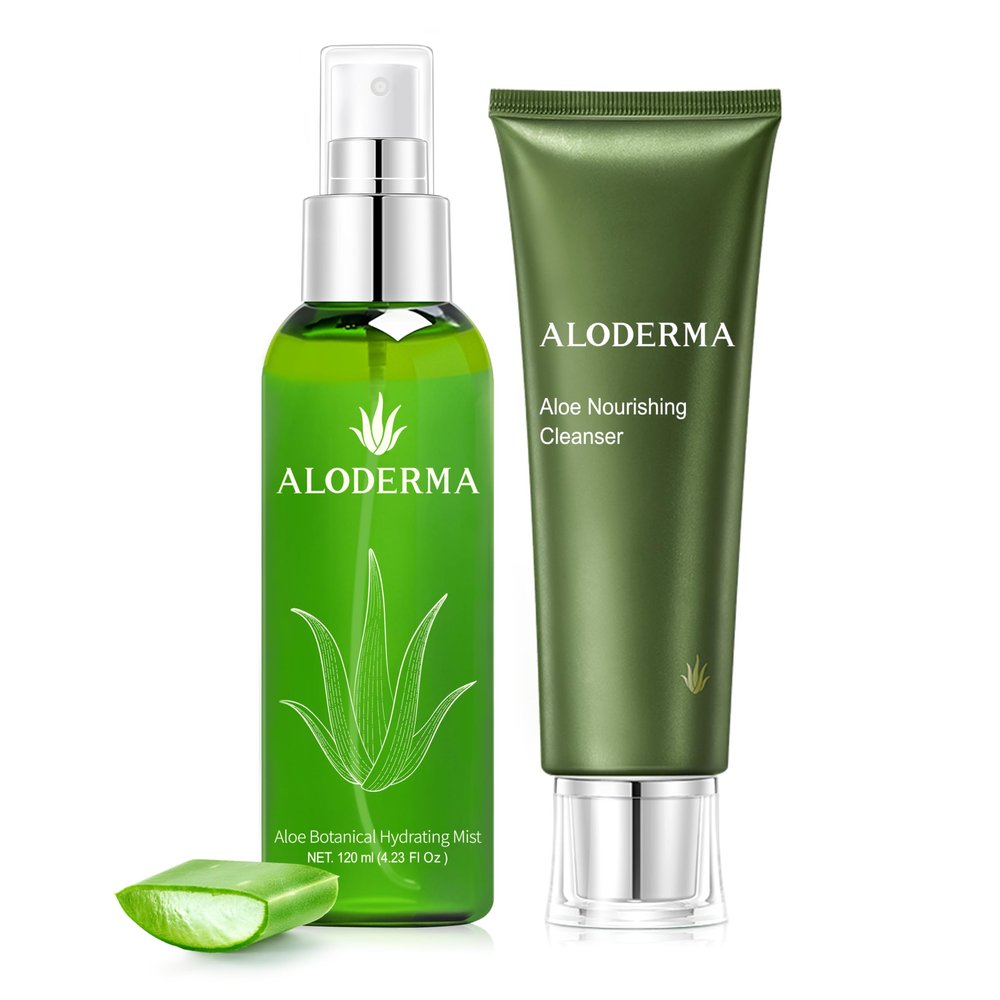 Aloderma Aloe Nourishing Set - Nourishing Cleanser, Botanical Hydrating Mist