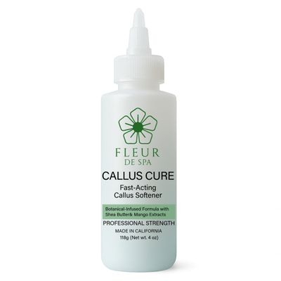 Fleur De Spa Callus Cure Fast-Acting Callus Softener  Professional Grade Gel Formula  Botanical-Infused with Shea Butter, Vetiver & Mango Extract  Made in California, Cruelty-Free