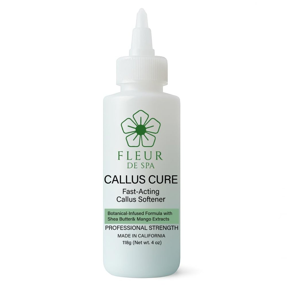 Fleur De Spa Callus Cure Fast-Acting Callus Softener  Professional Grade Gel Formula  Botanical-Infused with Shea Butter, Vetiver & Mango Extract  Made in California, Cruelty-Free