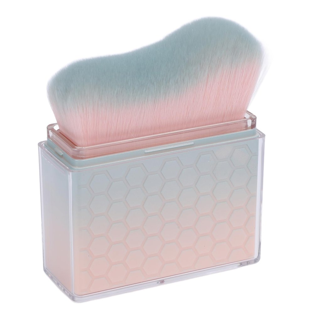 Brrnoo Angled Flat Head Cosmetic Tool Portable Soft Foundation Applicator for Blending, Contouring, Highlighting & Nail Art (Blue to Pink Gradient)