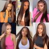 Color #4 Human Hair Dark Brown Straight Bundles 12 14 16 Inch view 2