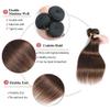 Color #4 Human Hair Dark Brown Straight Bundles 12 14 16 Inch view 3