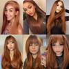 24 26 28 Inch Color #30 Straight Bundle Human Hair Light Brown Bundles 10A Grade Unprocessed Brazilian Virgin Color 30 Bundles Human Hair Extensions for Women view 2