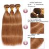 24 26 28 Inch Color #30 Straight Bundle Human Hair Light Brown Bundles 10A Grade Unprocessed Brazilian Virgin Color 30 Bundles Human Hair Extensions for Women view 3