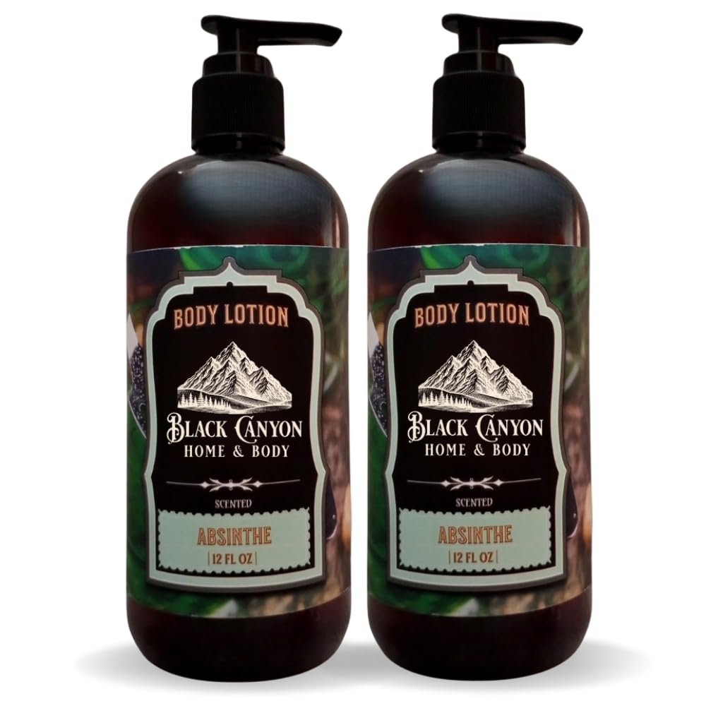 Black Canyon Absinthe Scented Body Lotion with Lanolin and Jojoba Oil, 12 Oz (2 Pack)