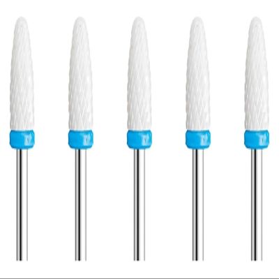 CUN7 5Pc Ceramic Nail Art Drill Bits Rotary Cutter Clean Apparatus for Manicure Milling Machine Accessories Removal Gel Tool .AT7