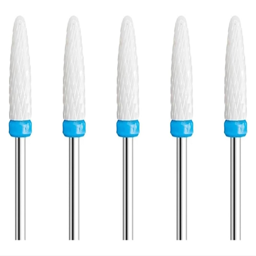 CUN7 5Pc Ceramic Nail Art Drill Bits Rotary Cutter Clean Apparatus for Manicure Milling Machine Accessories Removal Gel Tool .AT7