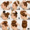 3 Pcs Brown Hair Bun Maker - Hair Donut Set for Kids Girls Women(Medium) 3 Elastic Bands, Hair Donut Bun Maker Tool for Short and Thin Hair Crown Shapers Accessories (3 Inch) view 3