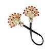Elegant Leaf Hair Bun Holder with Crystal Filigree for Women Girl for Ethnical Thai Headpieces Hair Jewelry (spreads its) view 1