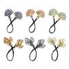 Elegant Leaf Hair Bun Holder with Crystal Filigree for Women Girl for Ethnical Thai Headpieces Hair Jewelry (spreads its) view 2