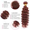 Fridnae Color 33 Auburn Bundle Copper Deep Curly Human Hair Bundles 34 Inch view 3
