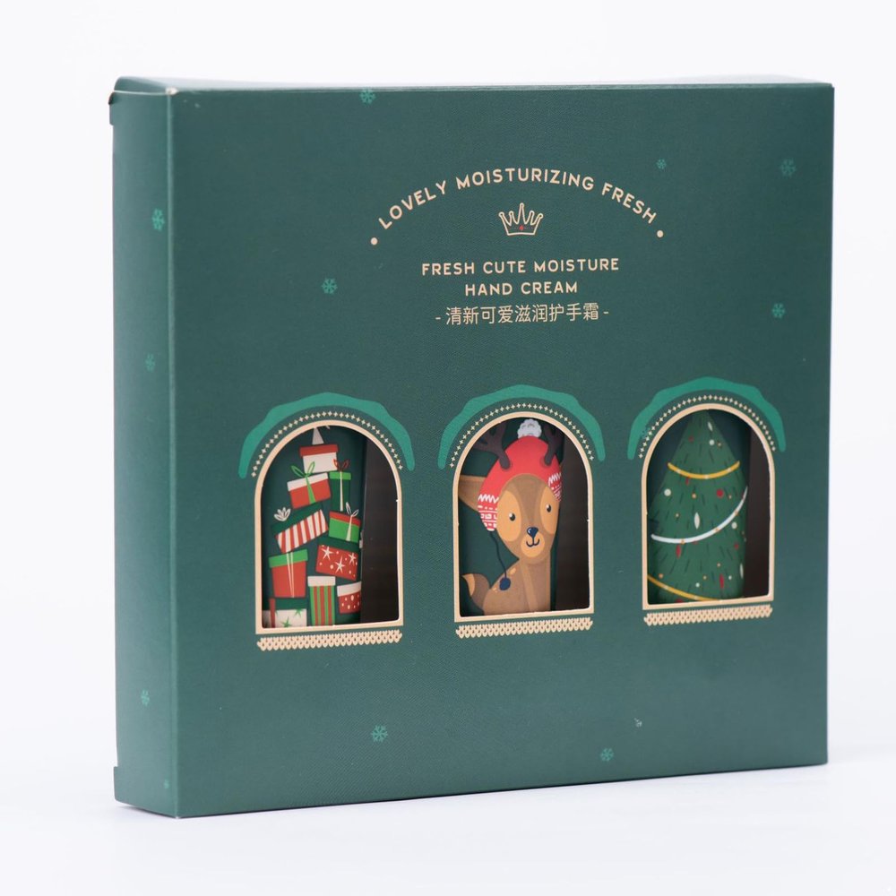 dPois Christmas Hand Cream Gift Set for Women Men 3 Pack Hydrating Hand Lotion Winter Care for Dry Hands Green One Size