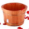 XYIANG Foot Spa Wooden Barrel Wooden Foot Basin Home Foot Bath Basin Wood Foot Tub Pedicure Barrel 26Cm High Oak Soaking Bucket Footbath Wash Improve Sleep(A Tub) view 1