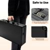 ChronosGear Barber Accessories Case with Code Lock, Black Processional Hairdresser Carrying Case, Portable Large Barber Tool Kits Storage Box for Hairdressers and Hairstylists (Black and Strap) view 4